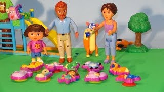 10 Surprise Eggs from Dora The Explorer Play Set with Surprises from Swiper The Swiper [upl. by Teeter]