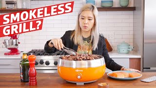 Can You Do Korean Barbecue Indoors with the Smokeless Charcoal Grill — The Kitchen Gadget Test Show [upl. by Melvena40]