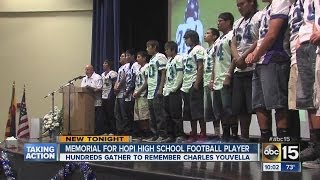 Hundred gather to remember high school football player [upl. by Thorn]