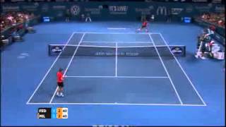 Roger Federer vs John Millman Brisbane 2015 IMPOSSIBLE SHOT FULL HD 1080p [upl. by Murdocca]