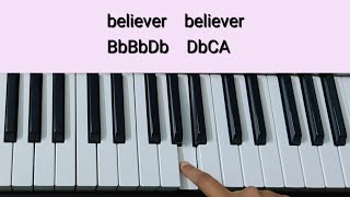 Believer TutorialChordsMelody  Imagine Dragons  Keyboard [upl. by Arvy]