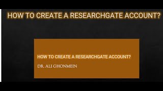 How to create a ResearchGate account [upl. by Gnouhc]