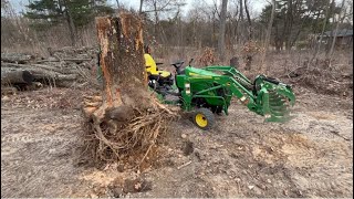 Land Clearing with 260B Backhoe Part 1 [upl. by Akcinat889]