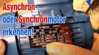 Asynchron oder Synchron Motor richtig erkennen Typenschild Merkregel Drehstrommotor [upl. by Akilam]