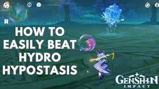 How to easily beat Hydro Hypostasis  Location📍  Genshin Impact  SpongeB0Bplays [upl. by Eisor]