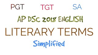 English Literary Terms for PGT SA TGT I AP DSC 2018 [upl. by Ecinrev624]