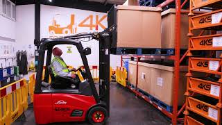 Counterbalance Forklift Training Video  How to Stack at High Level  4KS Forklift Training [upl. by Rellim]