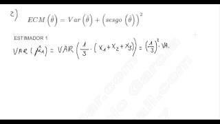 ESTADÍSTICA INFERENCIAL I EJERCICIO 2 SESGO Y ERROR CUADRATICO MEDIO DEL ESTIMADOR [upl. by Kiernan641]