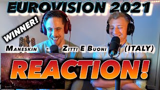 EUROVISION 2021 WINNER Måneskin  Zitti E Buoni ITALY FIRST REACTION [upl. by Atsirhc]