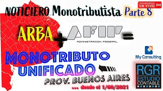 🔴 Monotributo UNIFICADO entre AFIP y ARBA 🎥 Noticiero Monotributista 😳 PROVINCIA DE BUENOS AIRES [upl. by Nakasuji]