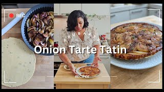 Homemade Onion Tarte Tatin l How to make Easy Short Crust Pastry l Arubakes [upl. by Tedmund352]