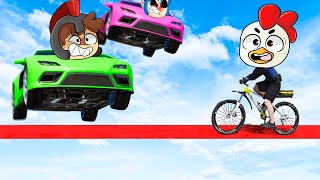 BICICLETA VS COCHES 🚗🚲 LA BATALLA DE AUTOS MÁS EPICA 😂 RIUSPLAY en GTA 5 [upl. by Ahsemed621]