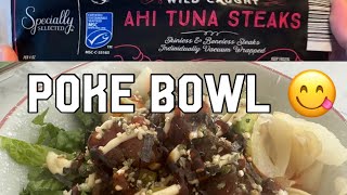 Tuna Poke Bowl Sushi grade tuna from ALDI [upl. by Delanty914]