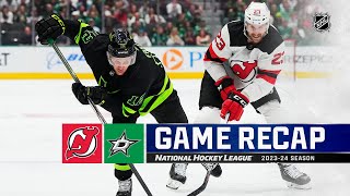 Devils  Stars 314  NHL Highlights 2024 [upl. by Boothe194]