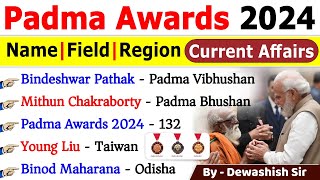 Padma Awards 2024  पद्म पुरस्कार 2024  Current Affairs 2024  Padma Awards 2024 Winner List [upl. by Bar631]