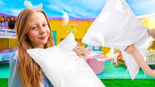 Nastya and Friends Fun Slumber Birthday Party and funny games for kids [upl. by Ame652]