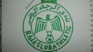 drawing logo raja casablanca رسم شعار الرجاء البيضاوي [upl. by Eihs790]