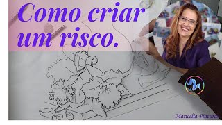 COMO CRIAR UM RISCO PARA PINTAR  Maricélia Pinturas  Pintura em Tecidos [upl. by Ayom]