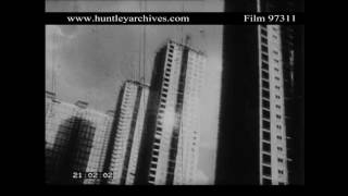 Glasgow high rise flats under construction in the 1960s Archive film 97311 [upl. by Esinahs]