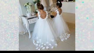 HERMOSOS VESTIDOS BLANCOS PARA NIÑAS [upl. by Adnuahs107]