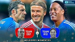 REENCONTRO DAS LENDAS COM RONALDINHO E BECKHAM FAZENDO JOGADAS MAGICAS EM PARTIDA NA INGLATERRA [upl. by Ramoh]