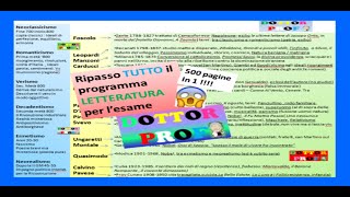 😱 RIPASSOriassunto DI TUTTO IL PROGRAMMA DI LETTERATURA👍 esame maturità terza media✅ ITALIANO [upl. by Eckel575]