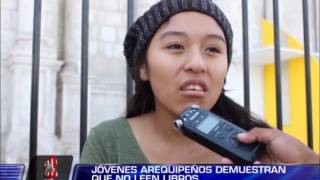 jovenes arequipeños demuestran que no leen obras literarias [upl. by Naesar]