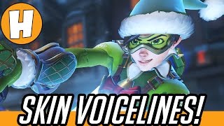 Overwatch Christmas Skin Voice Lines  Jingle Tracer Santaclad Torbjorn and Yeti Winston [upl. by Arretal]