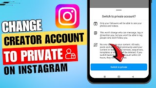 How to Change Creator Account to Private on Instagram  Switch Creator Account to Personal [upl. by Yentterb]