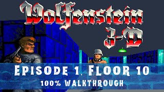 Wolfenstein 3D 100 Walkthrough E1F10 [upl. by Eineeuq]