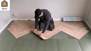 How to Install Herringbone Laminate Flooring  Sideways [upl. by Nabi129]