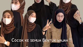 TUTORIAL HIJAB TERNYAMAN COCOK KE SEMUA BENTUK WAJAH  HIJAB JERSY  CERUTY [upl. by Dibbell]