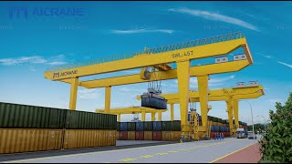 AICRANE 45 Tons Rail Mounted Container Gantry Crane AICRANEMACHINERY [upl. by Aiza308]