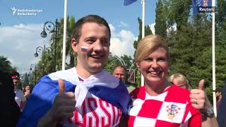 Croatian President Arrives In Sochi To Attend CroatiaRussia World Cup Quarterfinal [upl. by Ennovart]