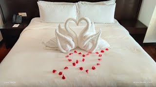 How To Make SwanHow To Make Romantic DecorationTowel Folding ArtHousekeeping DecorationsVlog [upl. by Felise193]