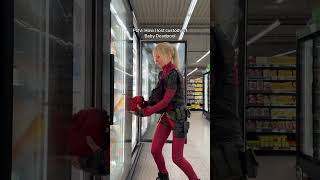 No more grocery shopping with Lady Deadpool only with Dad cosplay deadpool ladydeadpool [upl. by Iilek]