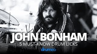 5 MustKnow John Bonham Drum Licks Drum Lesson [upl. by Conger769]