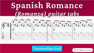 Spanish Romance Romanza guitar tabs [upl. by Onyx]