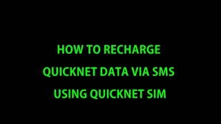 STC RECHARGE QUICKNET DATA VIA TEXT MESSAGE USING DATA SIM [upl. by Yhtamit]