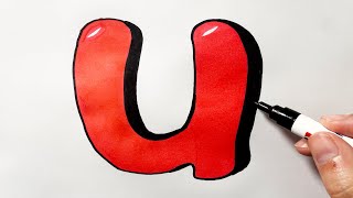 How to Draw a Bubble Letter U [upl. by Besse]