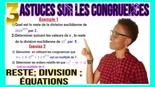 3 Applications des Congruences en Maths  🔥Reste Divisibilité et Équations🔥 [upl. by Clercq22]