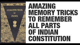 Tricks to Remember all Parts of the Indian Constitution by Roman Saini UPSC CSEIAS SSC CGL [upl. by Monagan]