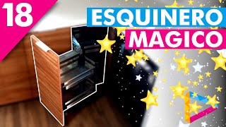 Esquinero mágico Herrajes para esquinas de cocinas integrales Extraíble en rincón elmueblemoderno [upl. by Thomasina]