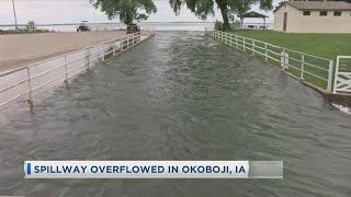 Spillway Overflowed In Okoboji [upl. by Gertruda]