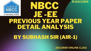 NBCC JE  Electrical  Previous Year Paper  Detailed Analysis  NBCC JE Syllabus  Exam [upl. by Winslow]