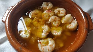 Gambas al pil pil o al ajillo receta tradicional 🦐🦐🦐🇪🇸 [upl. by Jewell248]