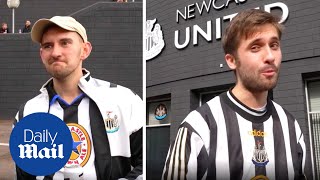 Newcastle United fans react to potential Saudi Arabia £300m takeover outside St James Park [upl. by Crotty]