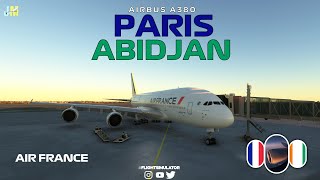 Paris to Abidjan on Air Frances Airbus A380  4K [upl. by Kwei478]