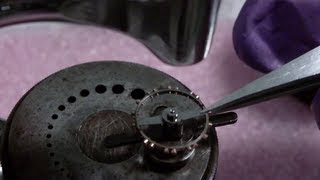 How I replace a balance staff riveted type Part 1 of 4 taking apart balance assembly [upl. by Anirav590]