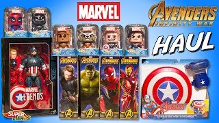 Marvel Avengers Infinity War Haul Jouets Captain America Hulk Iron Spider Iron Man Hasbro Nerf [upl. by Fadiman379]